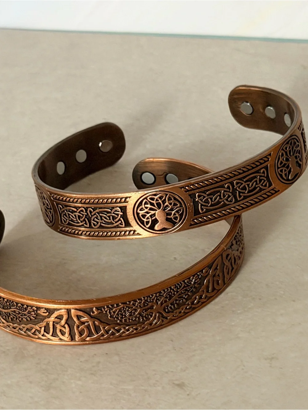 Unisex Men or Women Copper Celtic Tree of Life Design Magnetic Bracelet